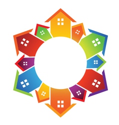 Circle of houses vector image
