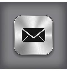Mail icon - metal app button vector image