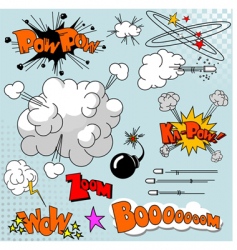Set of comic elements vector image