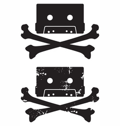 Cassette skull icon vector image