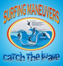Wave surfing vector image