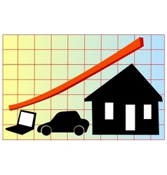 Value increase chart vector image