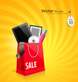 Shopping red bag vector image