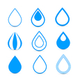 Blue Water Drops Icons Set vector image
