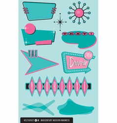 Midcentury modern retor design elements vector image