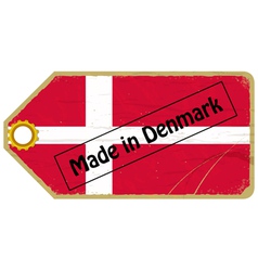 Vintage label with the flag of Denmark vector image