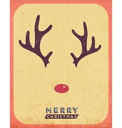 Retro Vintage Minimal Merry Christmas Background vector image