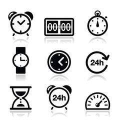Time clock icons set Time clock icons set vector image