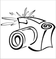 Black and white contour photo camera vector image