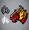 Dragon red head emblem logo vector image
