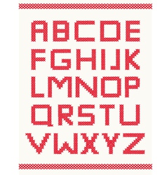 Cross stitch alphabet vector image