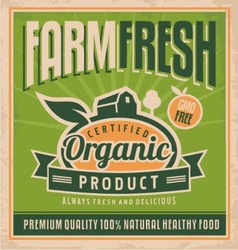 Retro farm fresh food concept vector image