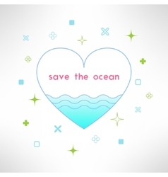 Save the ocean background in modern flat Save the ocean background in modern flat vector image