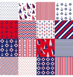 Pattern with nautical elements vector image