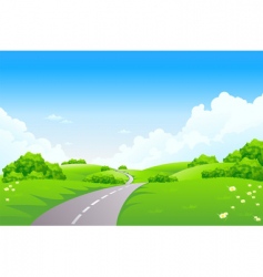 Green landscape vector image