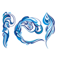Blue water splashes vector image