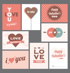 Happy valentines day and weeding cards vector image