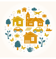 Town pattern vector image