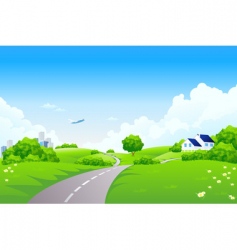 Green landscape vector image