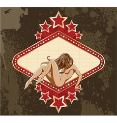 Neon sign with sexy girl vector image