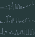 San Francisco Rio and Barcelona profile lines vector image