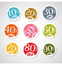 Colorful Discount Stickers Labels Set vector image