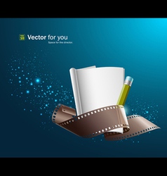 White paper note and film roll vector image