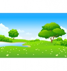 Green landscape vector image