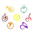 Fruits icons vector image