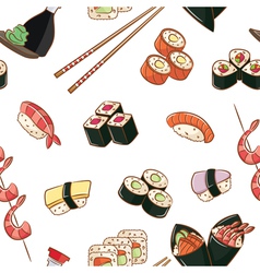 Sushi doodles collection Royalty Free Vector Image