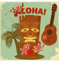 Vintage Hawaiian postcard vector image