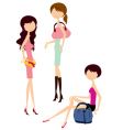 Shopping girl with bag vector image