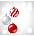 Merry Christmas background with glossy balls vector image