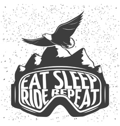 Snowboarding Mask Emblem vector image