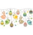 Seamless Easter border with rabbits vector image