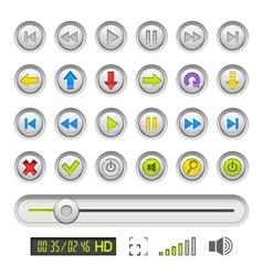 Set of buttons for media vector image