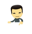 Funny cartoon asian businessman vector image