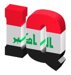 Internet top-level domain of iraq vector image
