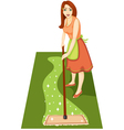 Housewife with a mop vector image