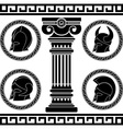 Ancient helmets stencil vector image