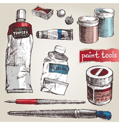 Paint tools vector image