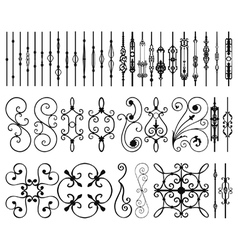 Iron railing panels and bars vector image