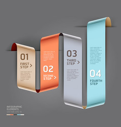 Abstract ribbon style infographics template vector image