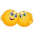 Hugging emoticons vector image