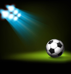 Bright spot lights and illuminated soccer football vector image