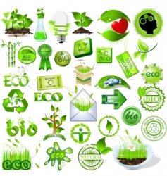 Eco and bio icons vector image