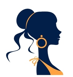 Beautiful elegant woman silhouette Beautiful elegant woman silhouette vector image