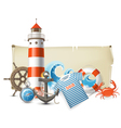 Sea border vector image