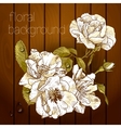 Beautiful flowers on a wooden texture vector image