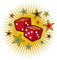Red dices design vector image